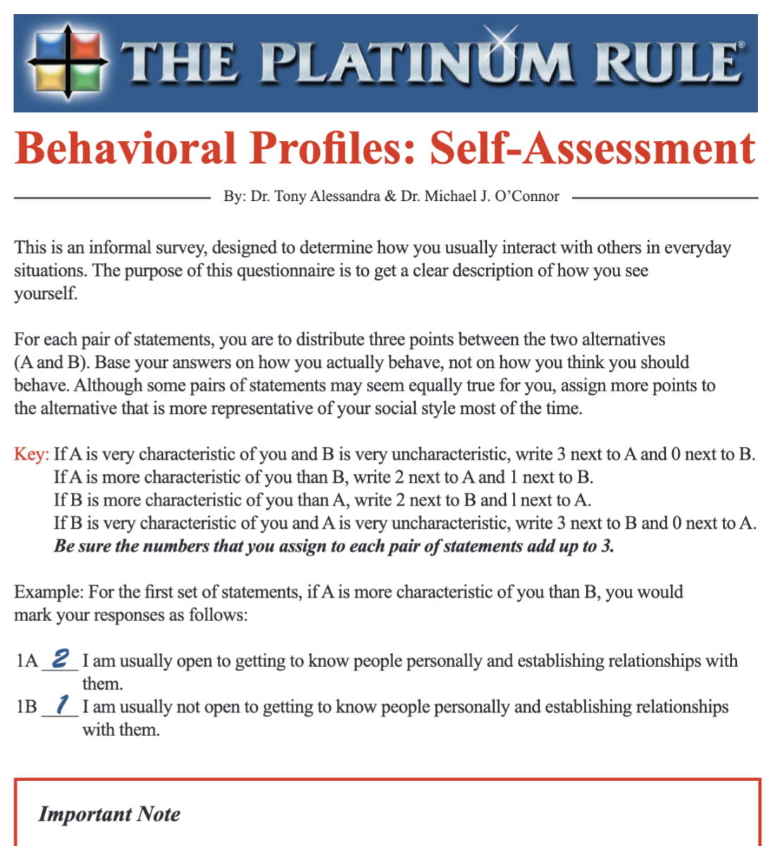 The Platinum Rule Paper Assessment