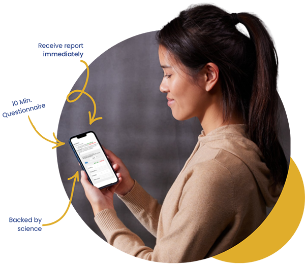 image of young woman looking at phone